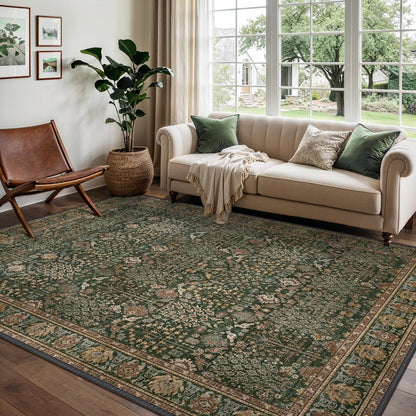 GENIMO Vintage Floral Rug Non-Shedding Distressed Area Rug