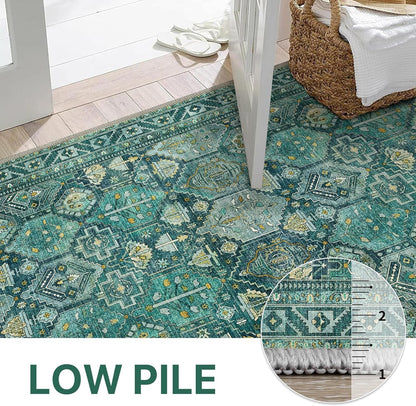 GENIMO Vintage Classic Print Cool Color Washable Area Rug