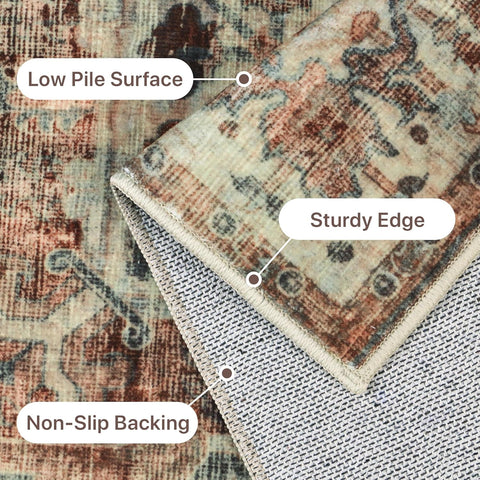 GENIMO Classic Persian Style Printed Low Pile Area Rug