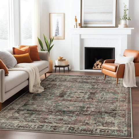 GENIMO Classic Persian Style Printed Low Pile Area Rug