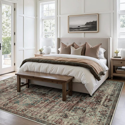 GENIMO Classic Persian Style Printed Low Pile Area Rug
