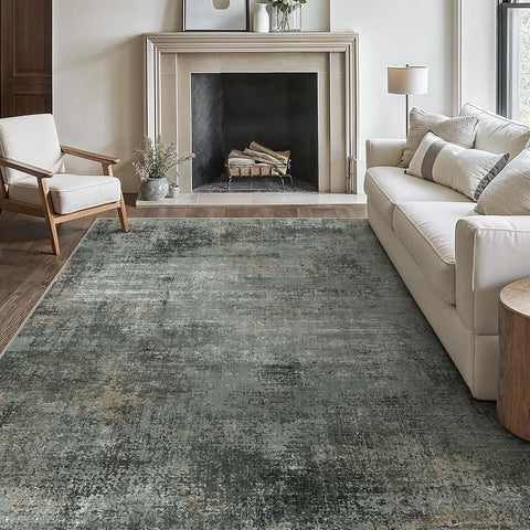 GENIMO Modern Abstract Textured Machine Washable Area Rug Gray
