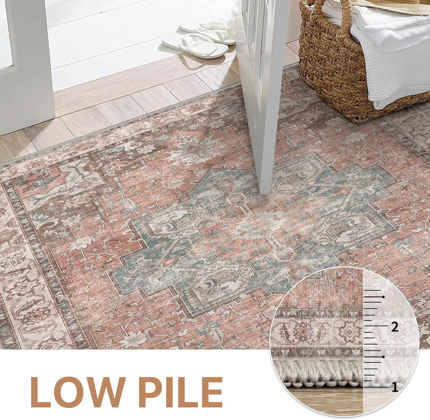 GENIMO Gorgeous Prints Machine Washable Low Pile Area Rug