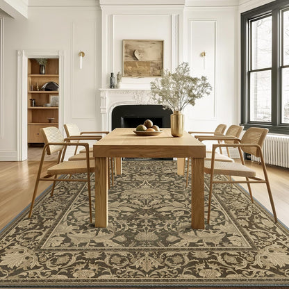GENIMO Mysteriously Gorgeous Floral Pattern Print Area Rug