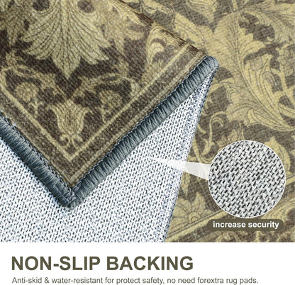 GENIMO Mysteriously Gorgeous Floral Pattern Print Area Rug