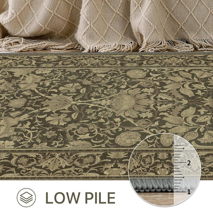 GENIMO Mysteriously Gorgeous Floral Pattern Print Area Rug
