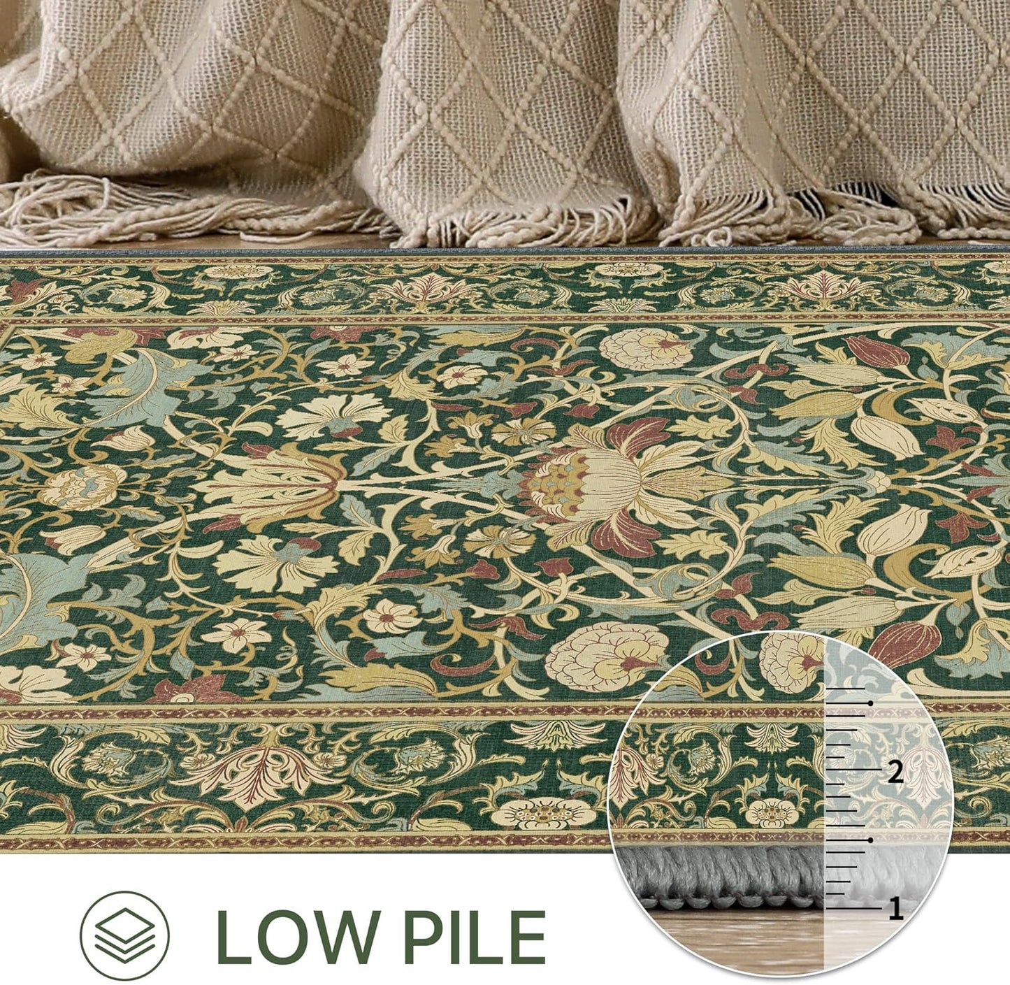 GENIMO Mysteriously Gorgeous Floral Pattern Print Area Rug