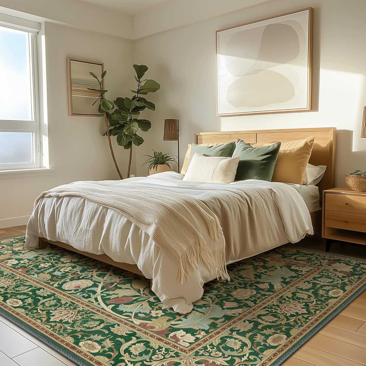 GENIMO Mysteriously Gorgeous Floral Pattern Print Area Rug