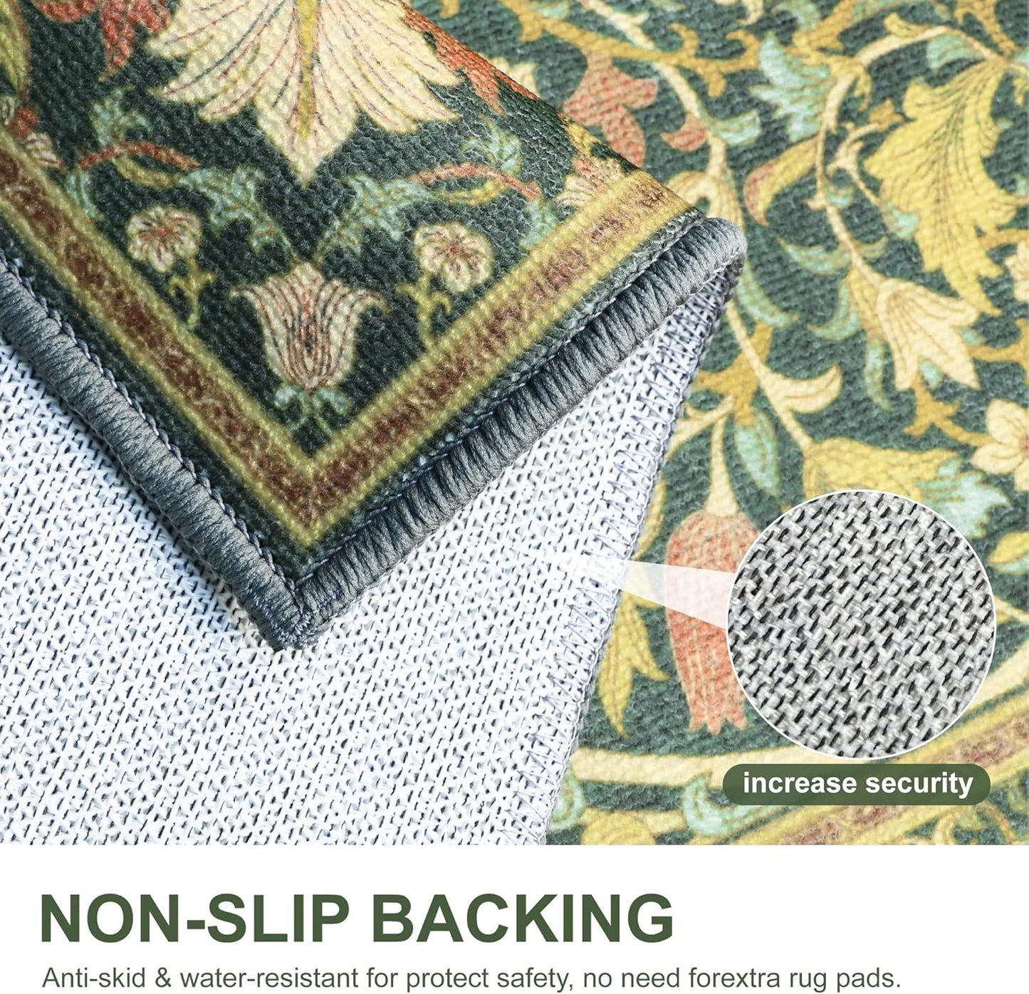 GENIMO Mysteriously Gorgeous Floral Pattern Print Area Rug