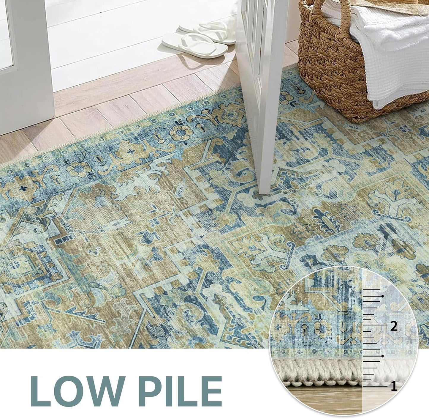 GENIMO Aged Lattice Print Area Rug