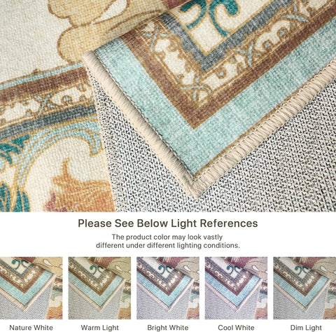 GENIMO Aesthetic Floral Pattern Print Area Rug