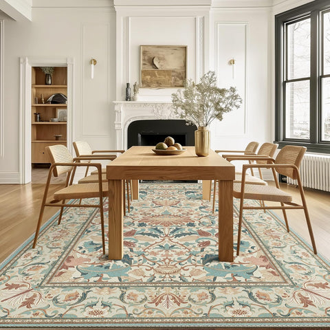 GENIMO Aesthetic Floral Pattern Print Area Rug