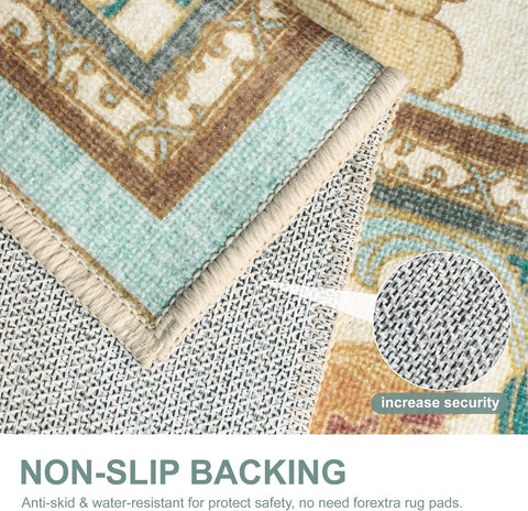 GENIMO Aesthetic Floral Pattern Print Area Rug