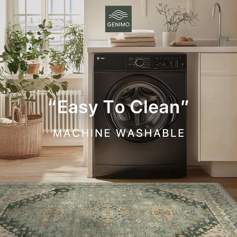 GENIMO Area Rug Washable Low Pile Bohemian Cool Colors