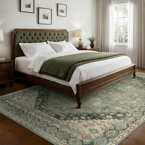 GENIMO Area Rug Washable Low Pile Bohemian Cool Colors