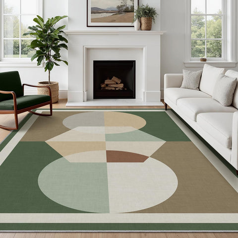 GENIMO Modern Geometric Aesthetic Patchwork Design Non-Slip Area Rug