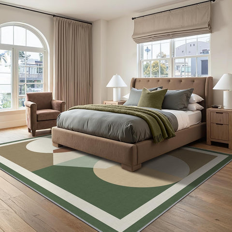 GENIMO Modern Geometric Aesthetic Patchwork Design Non-Slip Area Rug