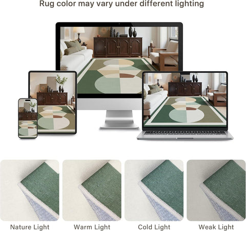 GENIMO Modern Geometric Aesthetic Patchwork Design Non-Slip Area Rug