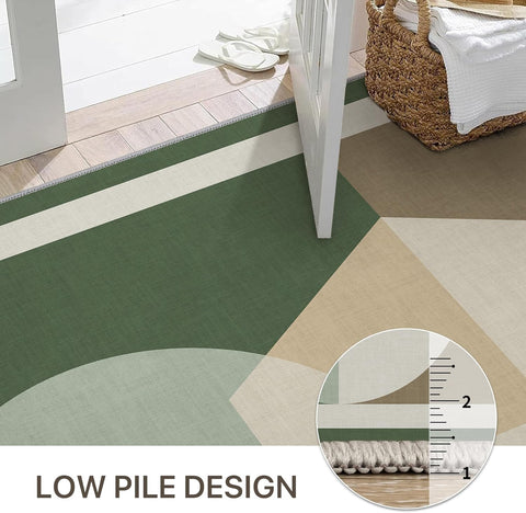 GENIMO Modern Geometric Aesthetic Patchwork Design Non-Slip Area Rug