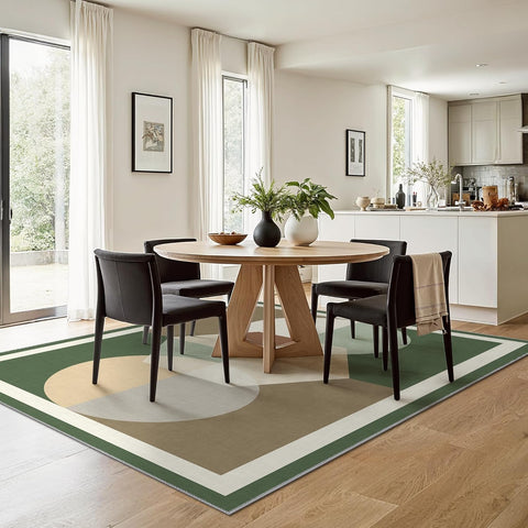GENIMO Modern Geometric Aesthetic Patchwork Design Non-Slip Area Rug