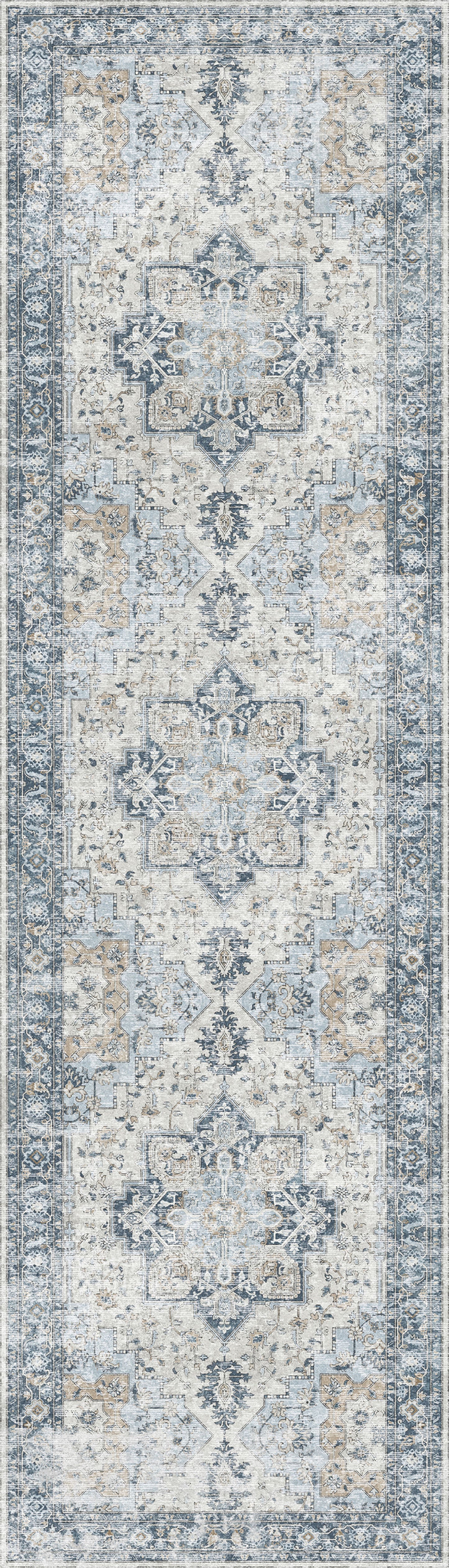 GENIMO Runner Rugs 2x5, Hallway Runner Rugs, Blue