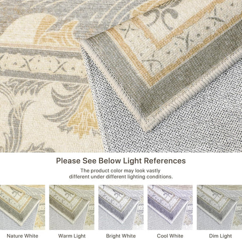 GENIMO Aesthetic Floral Pattern Print Area Rug