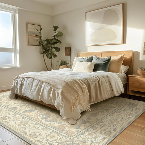 GENIMO Aesthetic Floral Pattern Print Area Rug