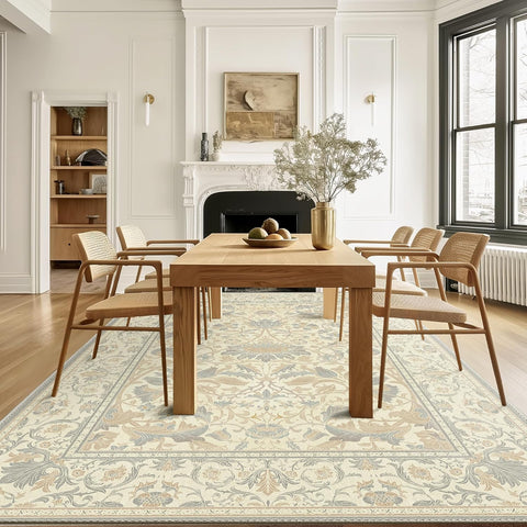 GENIMO Aesthetic Floral Pattern Print Area Rug