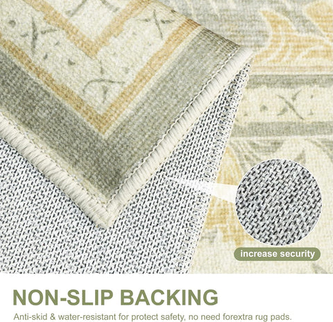 GENIMO Aesthetic Floral Pattern Print Area Rug
