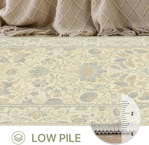 GENIMO Aesthetic Floral Pattern Print Area Rug