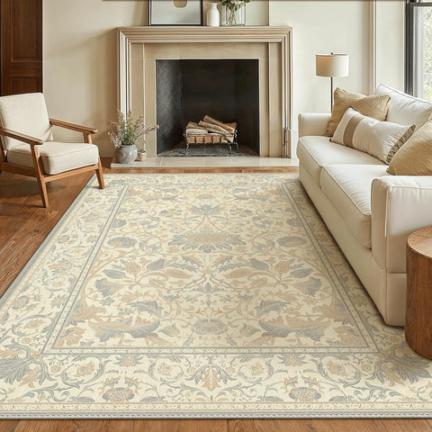 GENIMO Aesthetic Floral Pattern Print Area Rug