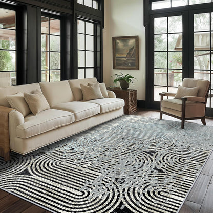 GENIMO Abstract Geometric Aesthetic Non-Slip Area Rug