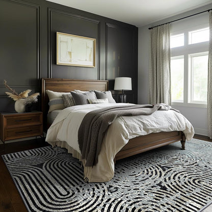 GENIMO Abstract Geometric Aesthetic Non-Slip Area Rug