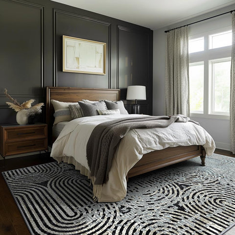 GENIMO Abstract Geometric Aesthetic Non-Slip Area Rug