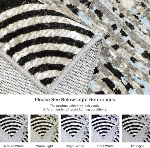 GENIMO Abstract Geometric Aesthetic Non-Slip Area Rug