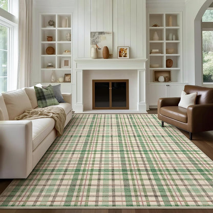 GENIMO Classic Plaid Print Machine Washable Non-Slip