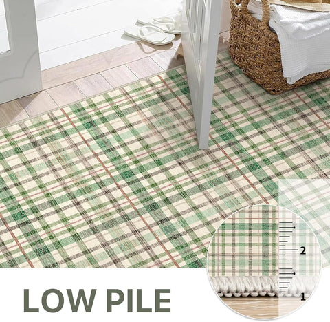 GENIMO Classic Plaid Print Machine Washable Non-Slip
