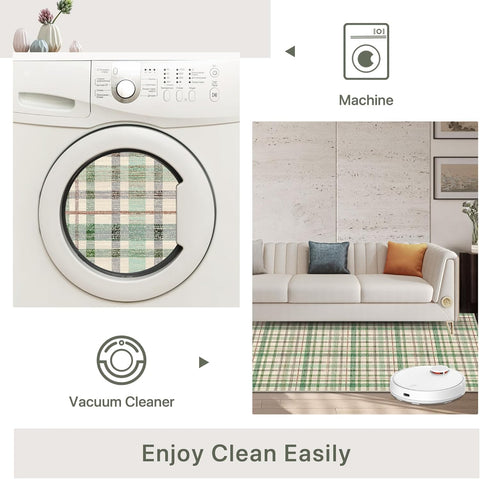 GENIMO Classic Plaid Print Machine Washable Non-Slip