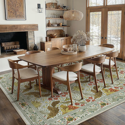 GENIMO Vintage Floral Machine Washable Area Rug