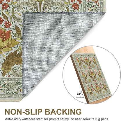 GENIMO Vintage Floral Machine Washable Area Rug