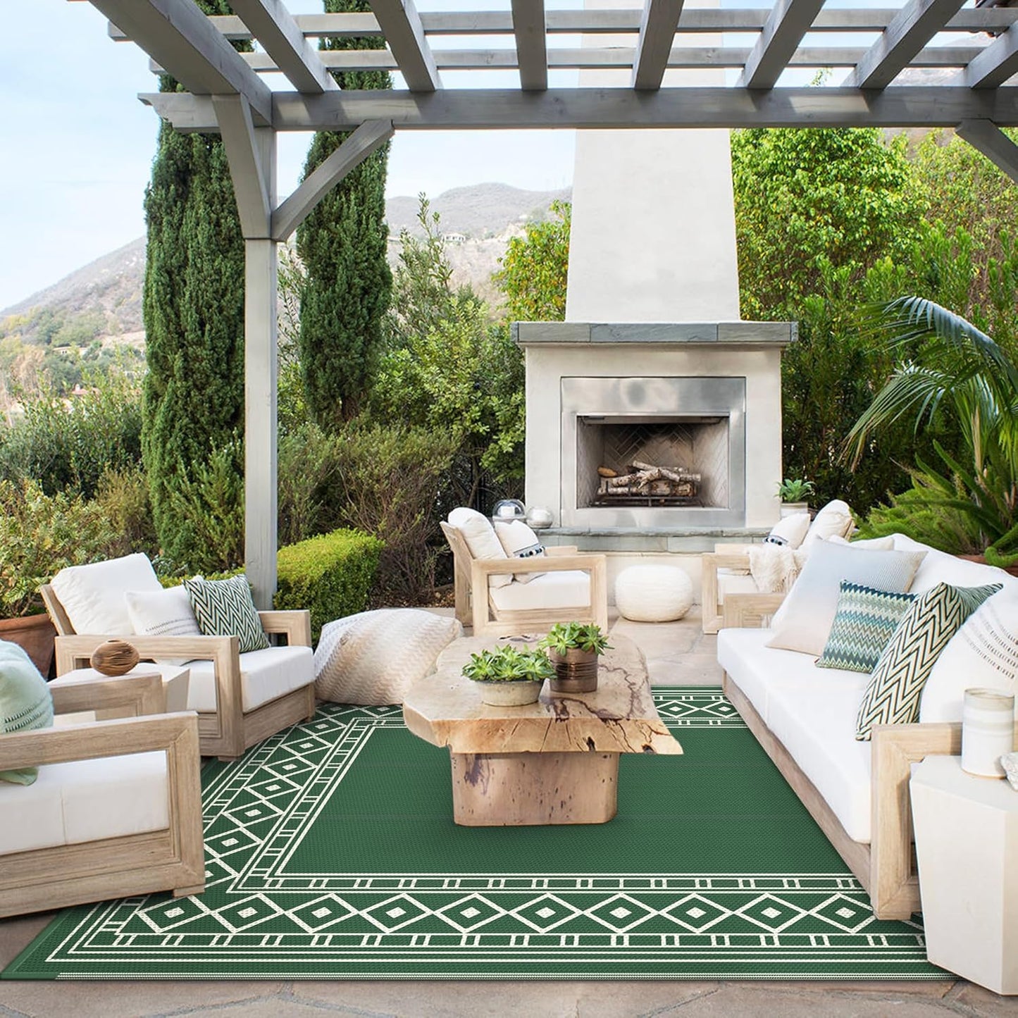 GENIMO Bohemian Style Waterproof Outdoor Rug