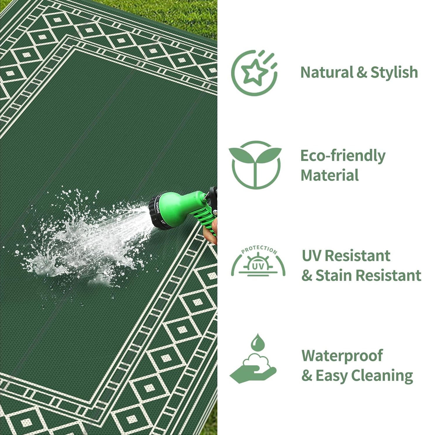 GENIMO Bohemian Style Waterproof Outdoor Rug