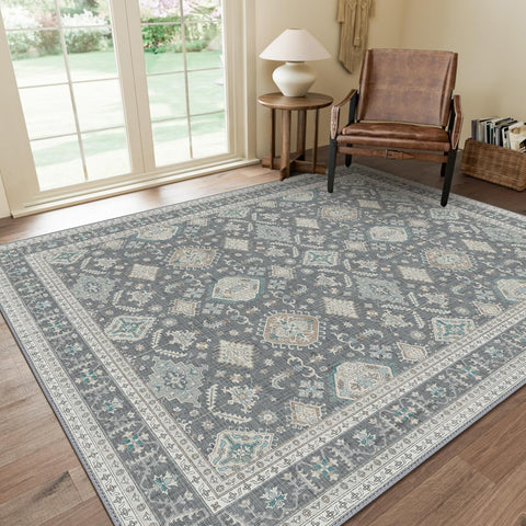 GENIMO Bohemian Geometric Jewels Washable Non-Slip Area Rug