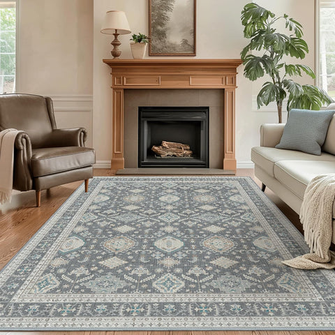 GENIMO Bohemian Geometric Jewels Washable Non-Slip Area Rug