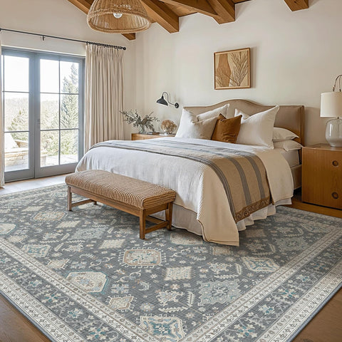 GENIMO Bohemian Geometric Jewels Washable Non-Slip Area Rug