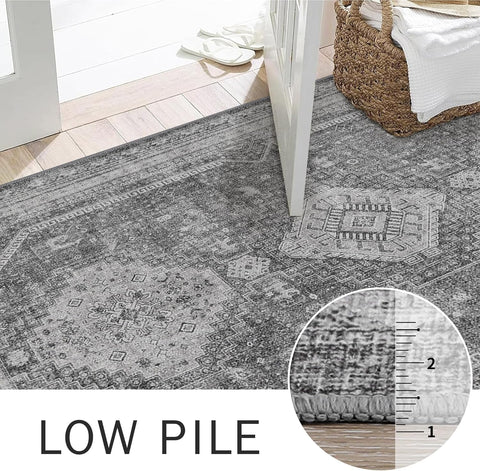 GENIMO Machine Washable Runner Rug Non Slip Carpet with Gripper