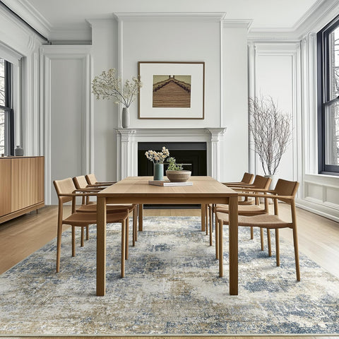 GENIMO Non-Slip Modern Abstract Slim Low Pile Carpet Area Rug