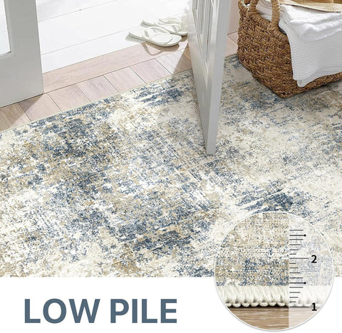 GENIMO Non-Slip Modern Abstract Slim Low Pile Carpet Area Rug