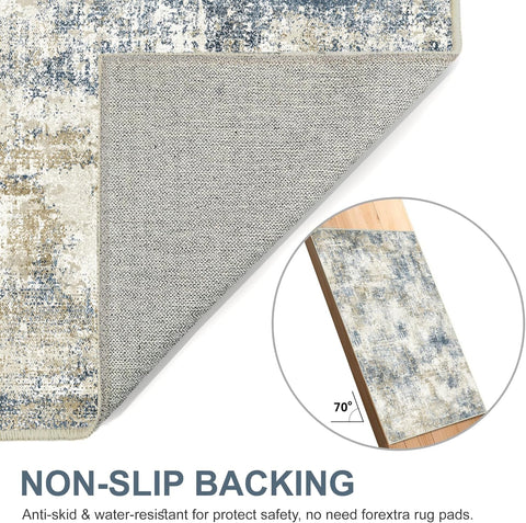 GENIMO Non-Slip Modern Abstract Slim Low Pile Carpet Area Rug