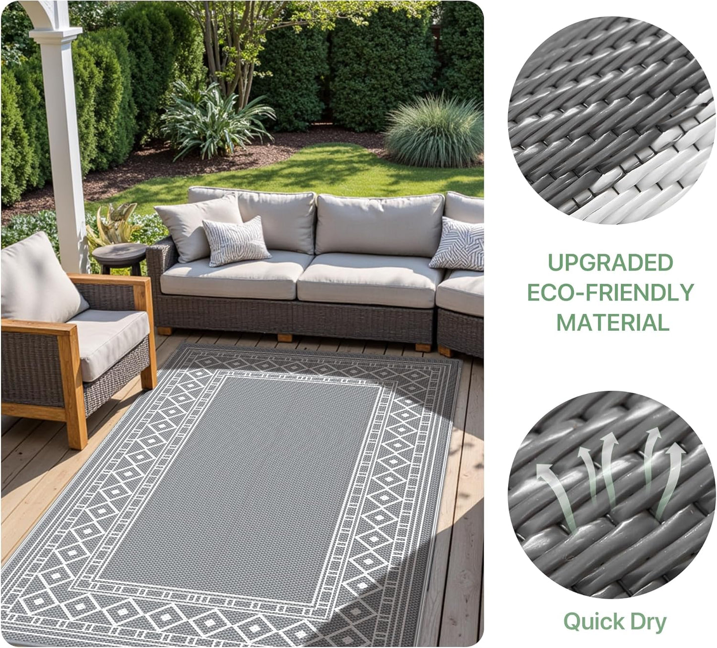 GENIMO Bohemian Style Waterproof Outdoor Rug